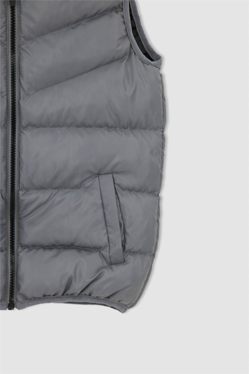 BOYS & TEENS Grey Boy Basic Hooded Padded Gilet