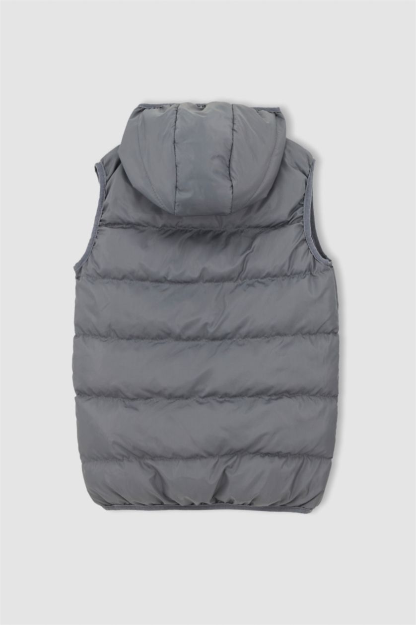 BOYS & TEENS Grey Boy Basic Hooded Padded Gilet