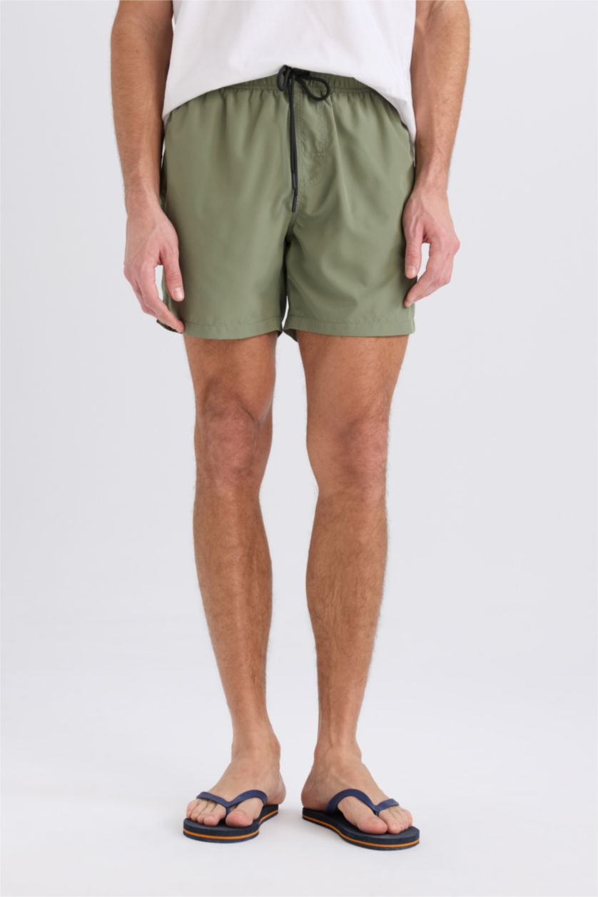 HOMME Kaki Clair Short De Bain Tissé