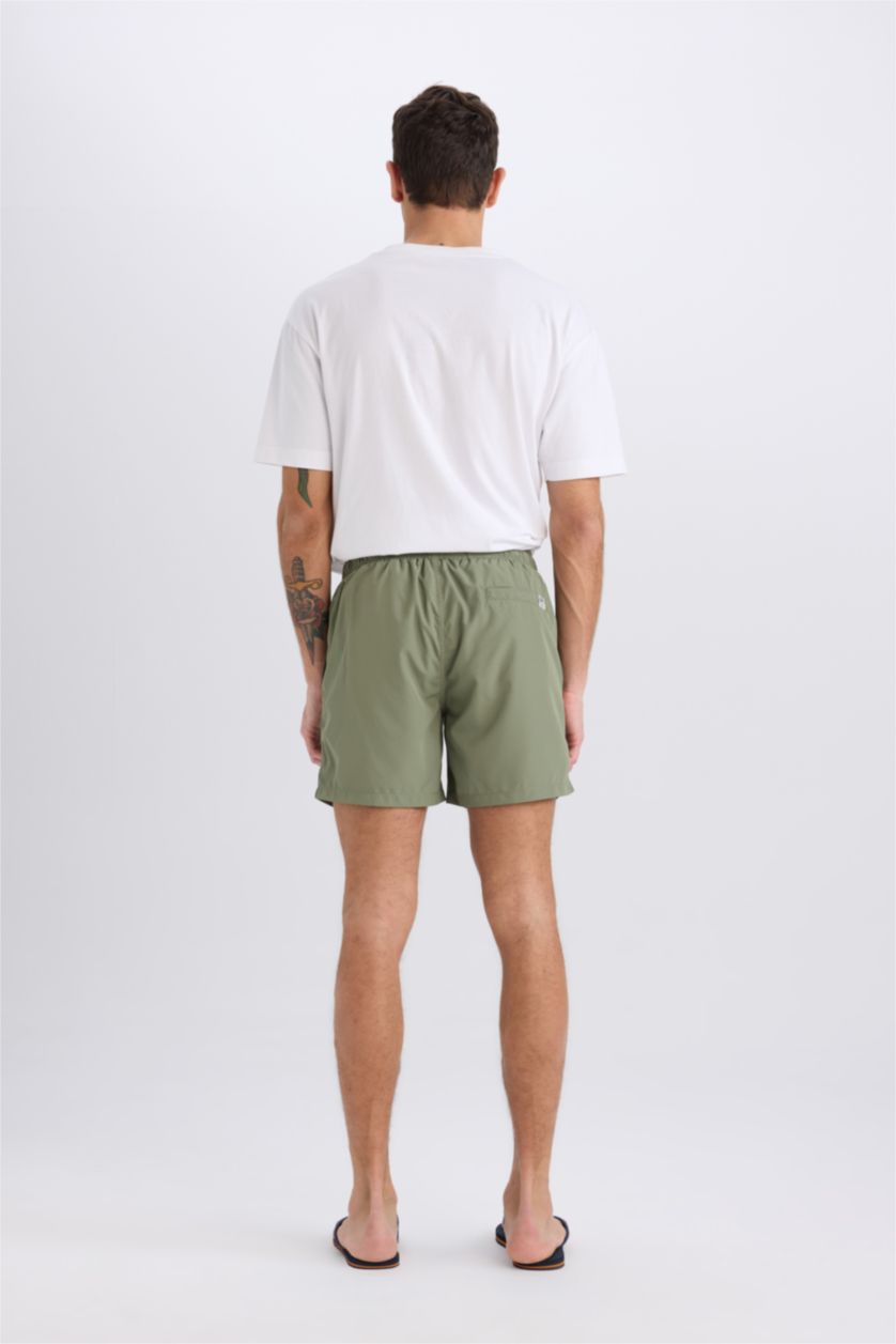 HOMME Kaki Clair Short de bain court à séchage rapide avec doublure