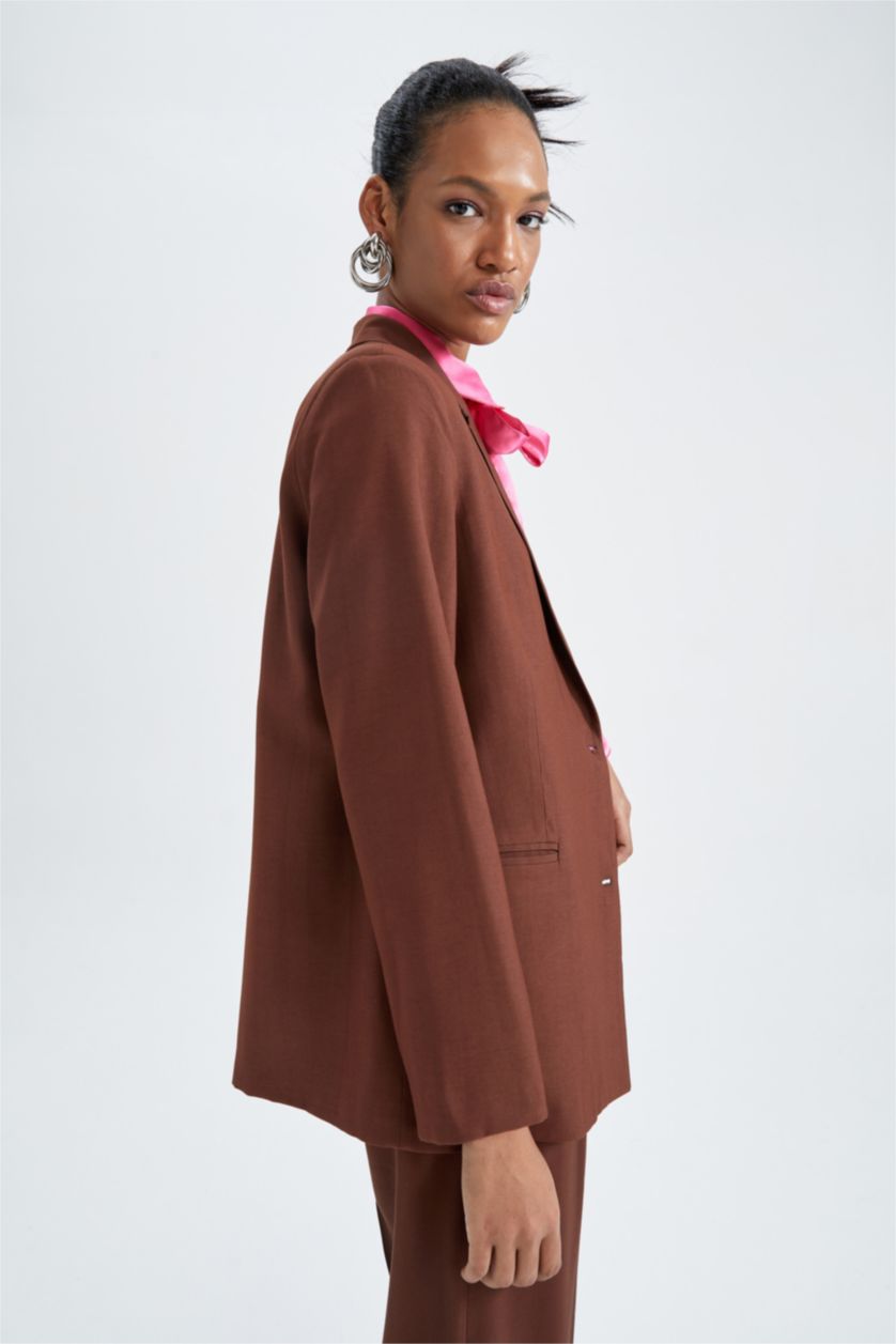 FEMME Marron Blazer Coupe Oversize
