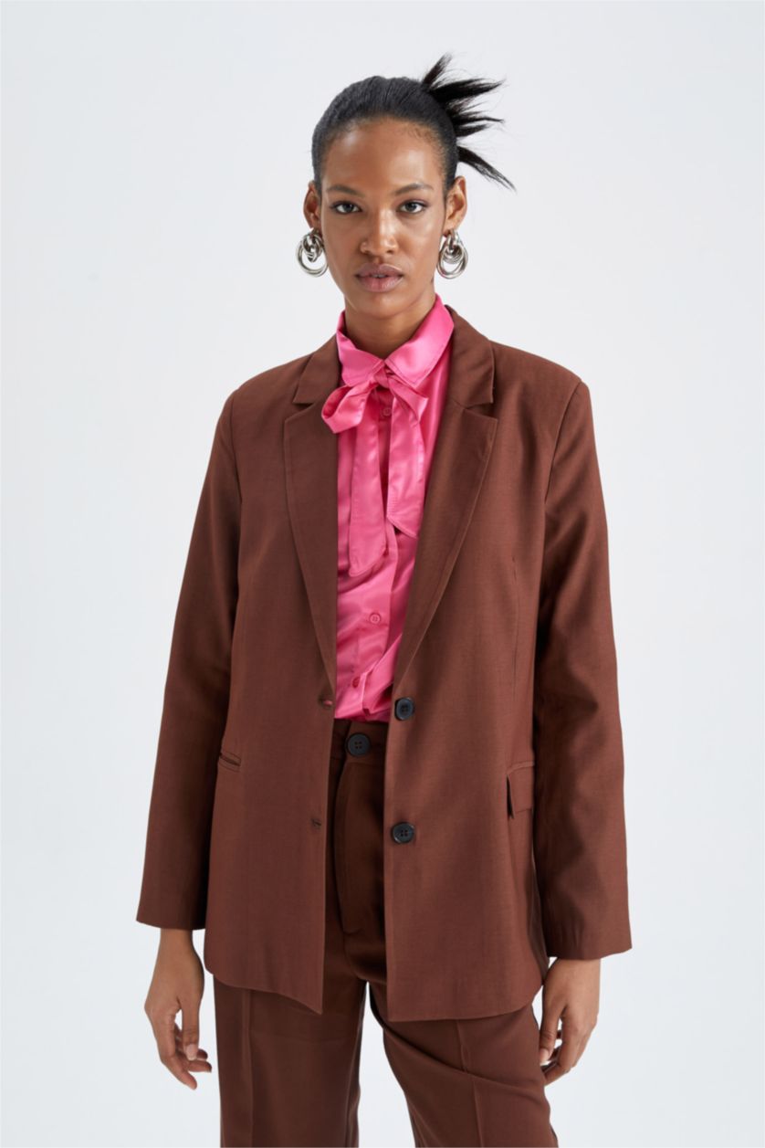 FEMME Marron Blazer Coupe Oversize