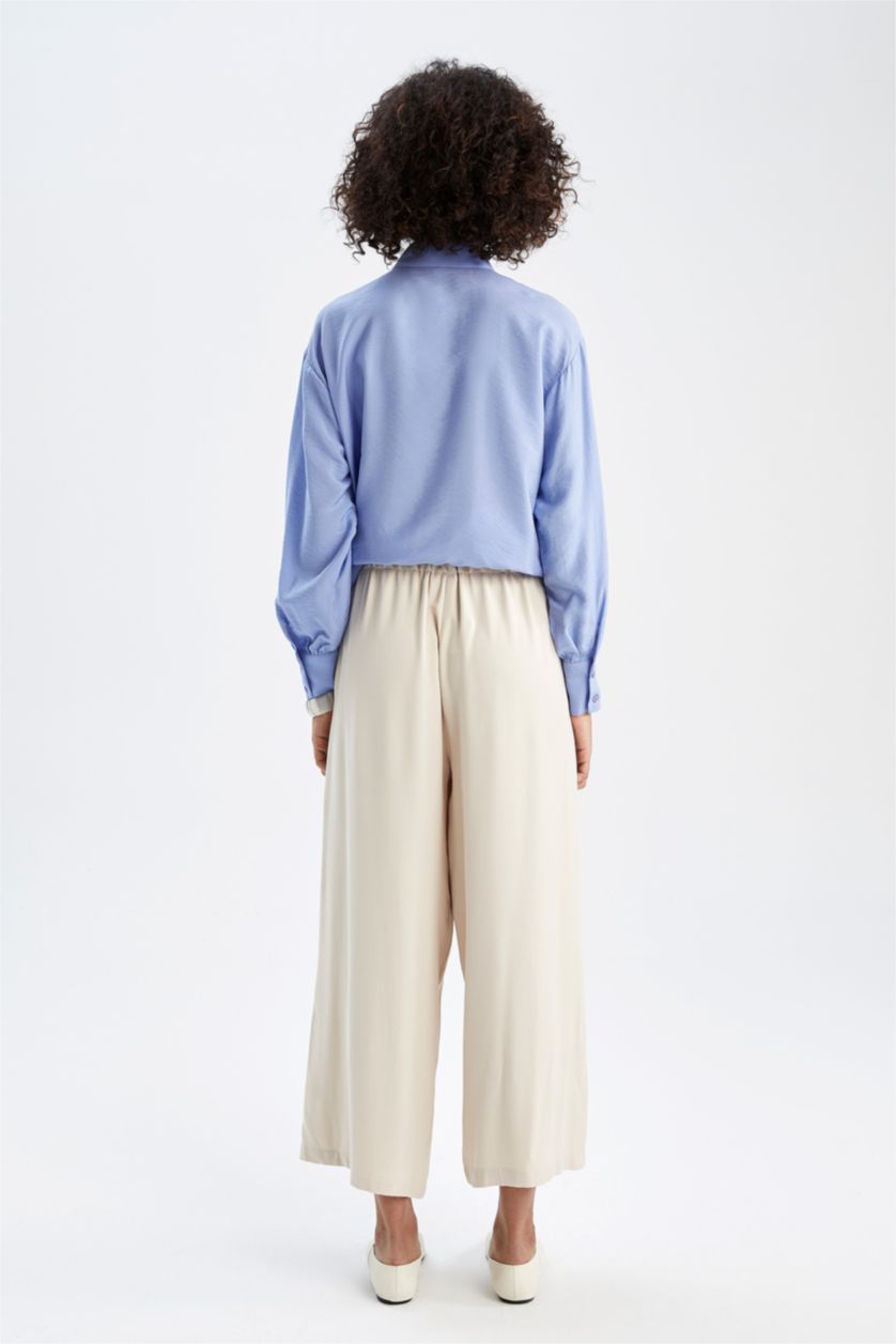 WOMAN Sand Regular Fit High Waisted Culotte Trousers
