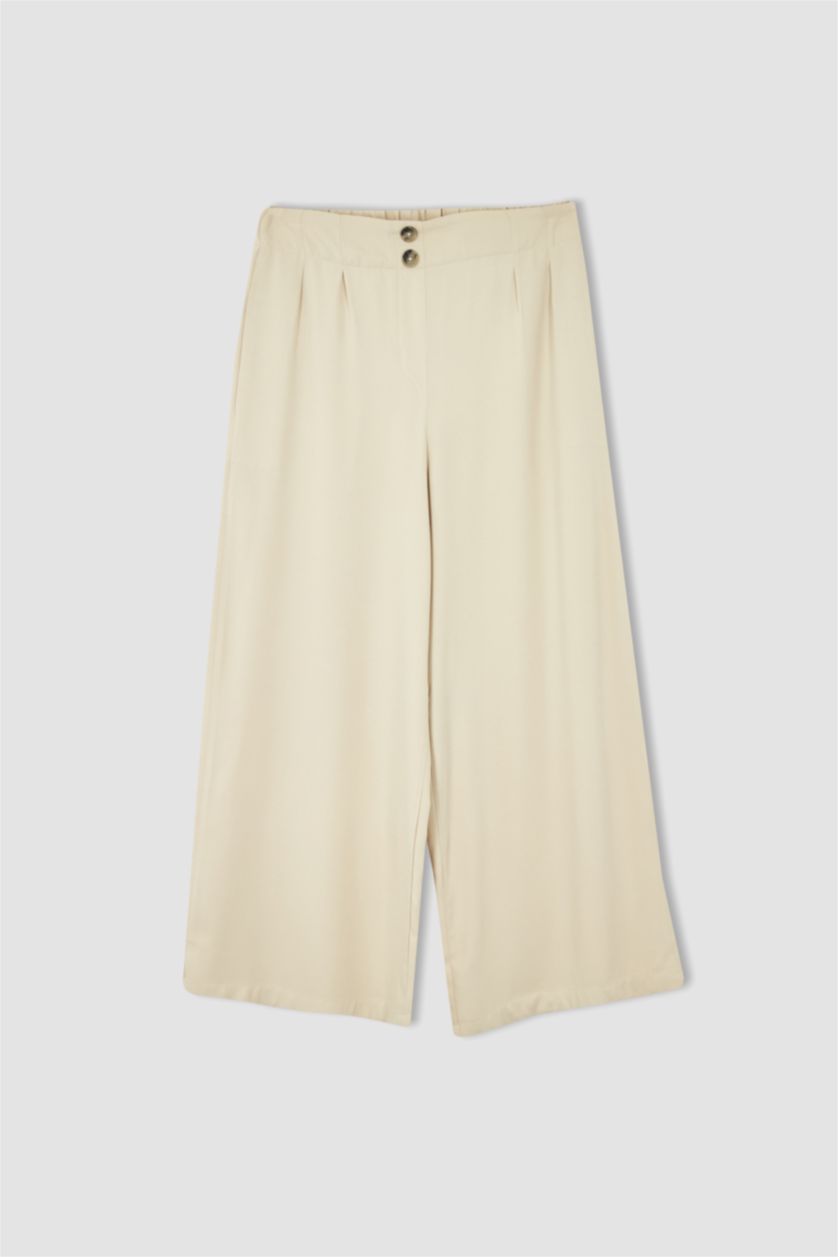 WOMAN Sand Regular Fit High Waisted Culotte Trousers
