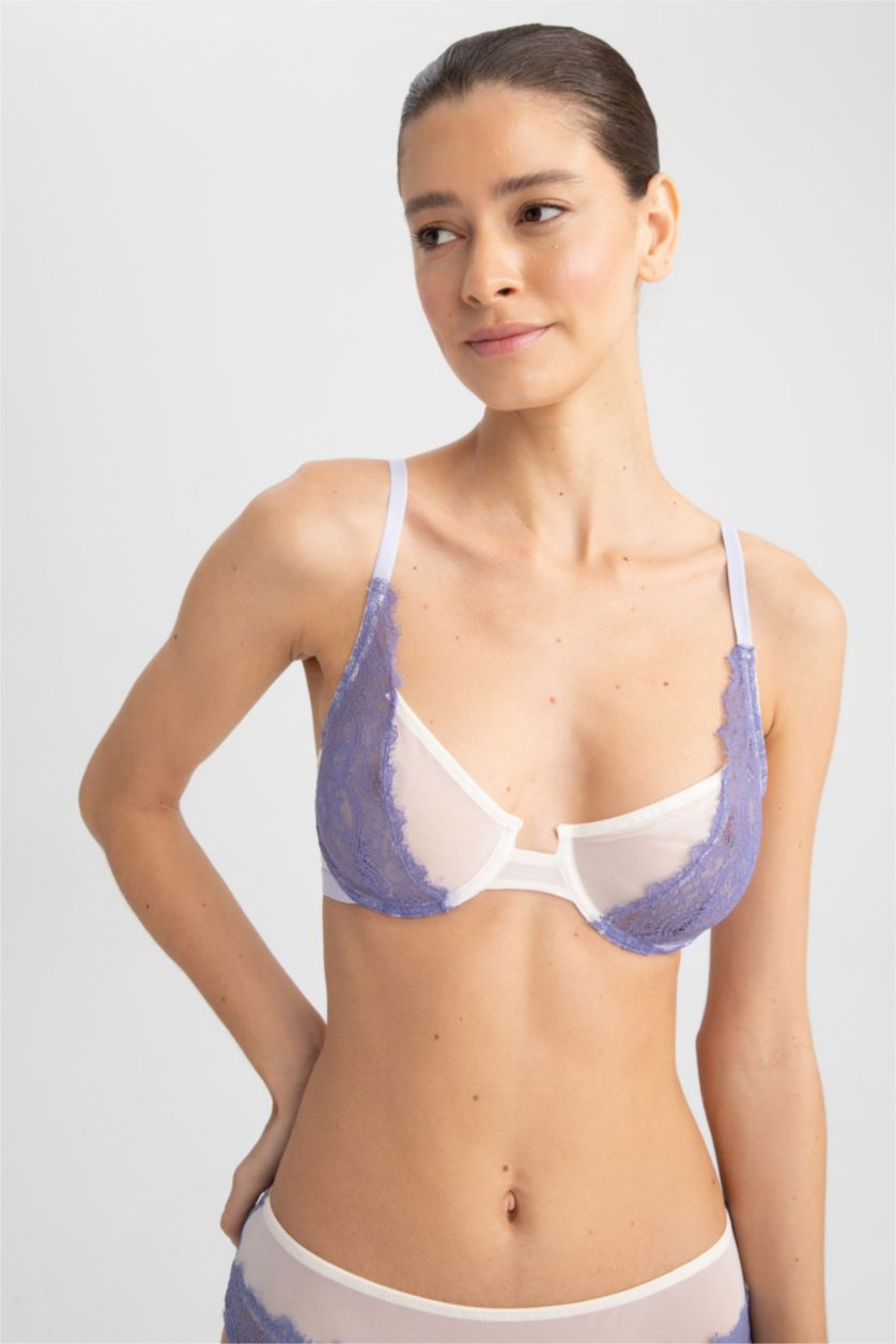 FEMME Violet Clair Soutien-gorge rembourré à armatures en dentelle Fall In Love