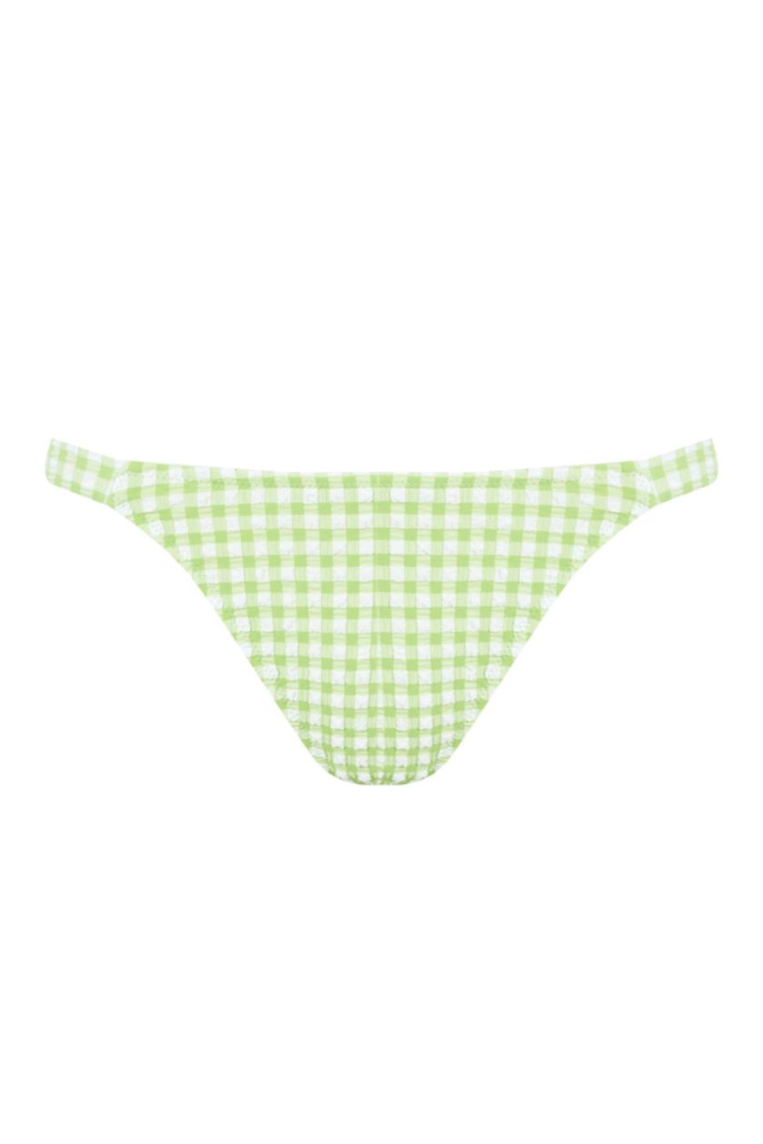 WOMAN Light Green Fall In Love Regular Fit Checkered Bikini Bottom