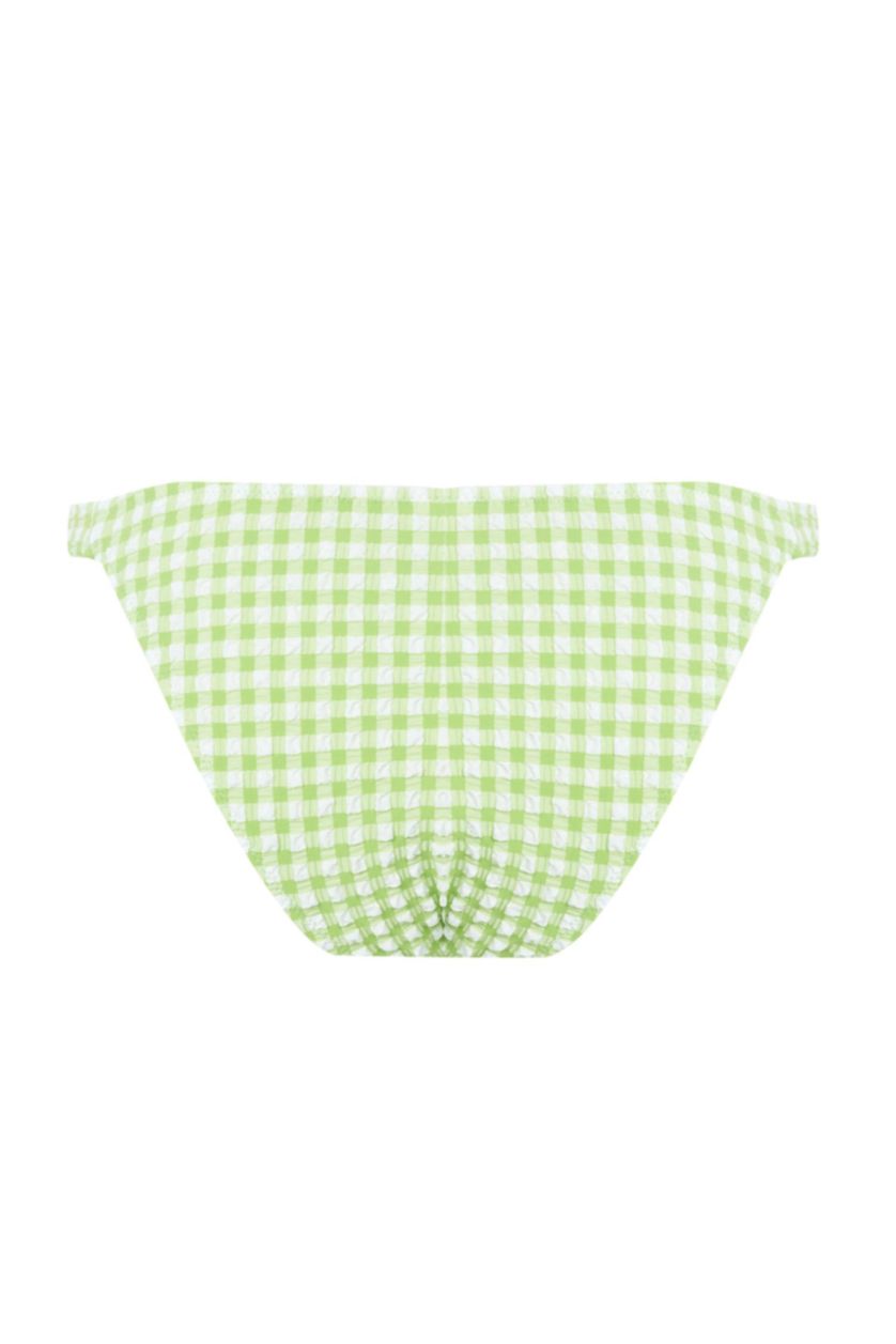 WOMAN Light Green Fall In Love Regular Fit Checkered Bikini Bottom