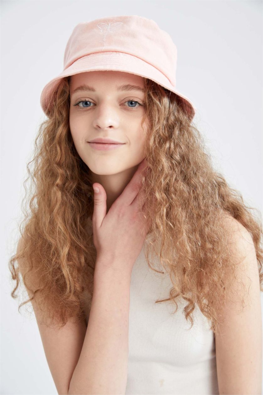 FEMME Rose Chapeau bob brodé pour femme