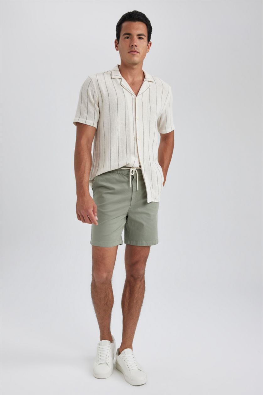 HOMME Vert Clair Pantacourt Coupe Régulière Ourlet régulier