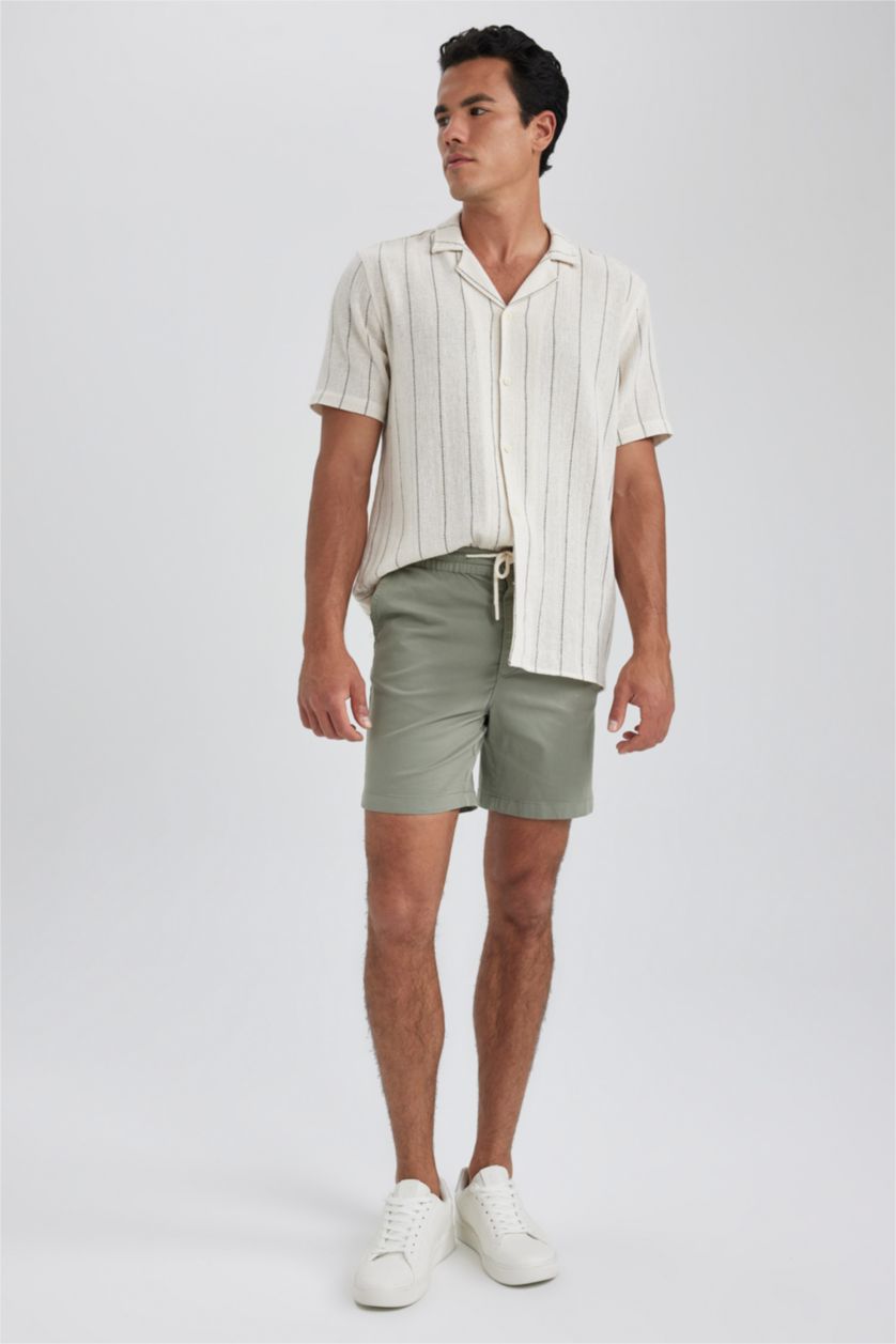 HOMME Vert Clair Pantacourt Coupe Régulière Ourlet régulier