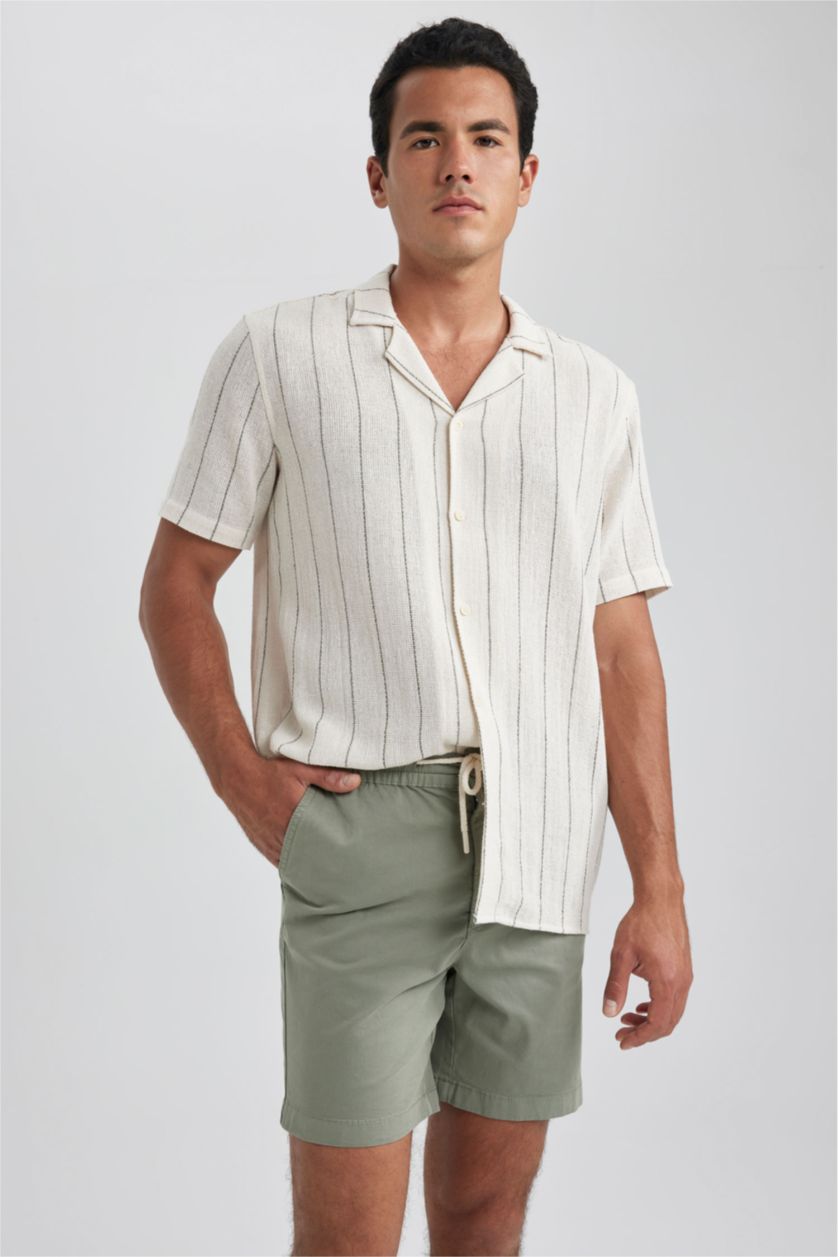 HOMME Vert Clair Pantacourt Coupe Régulière Ourlet régulier