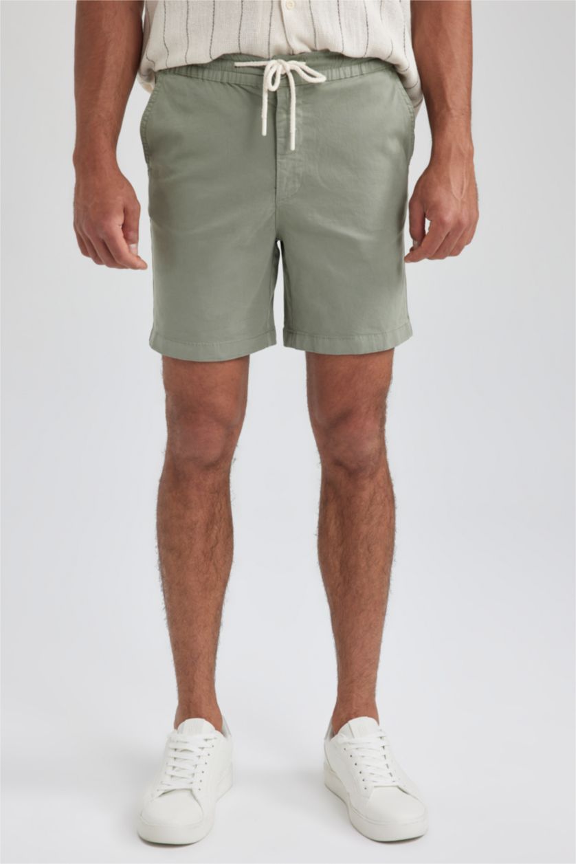 HOMME Vert Clair Pantacourt Coupe Régulière Ourlet régulier