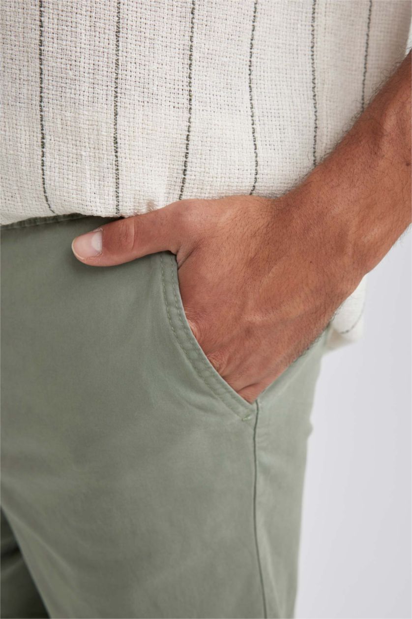 HOMME Vert Clair Pantacourt Coupe Régulière Ourlet régulier