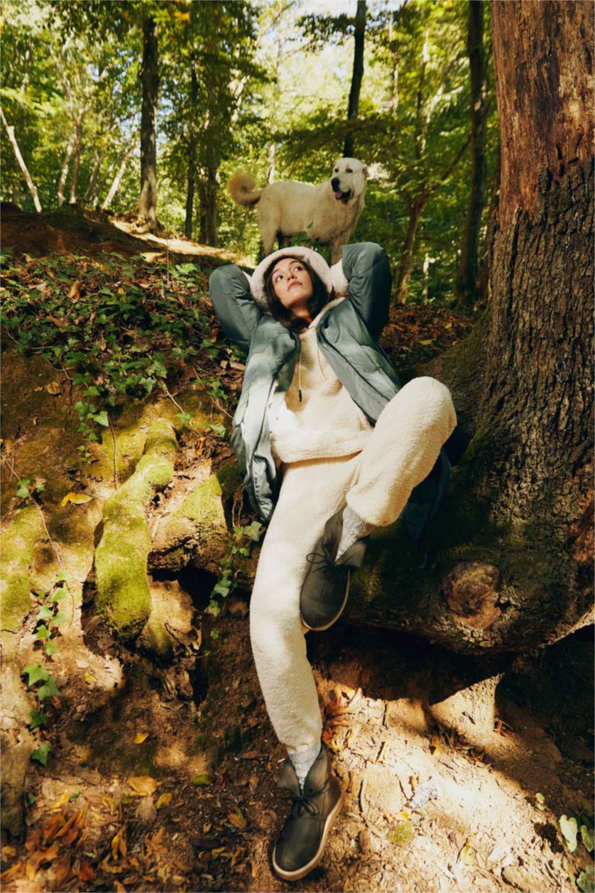 Kadın Koyu Yeşil Relax Fıt Kapüşonlu Parka