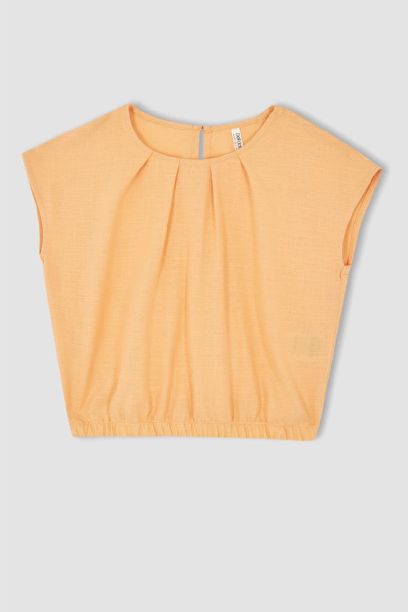 FILLES Orange Chemisier court à manches courtes pour fille