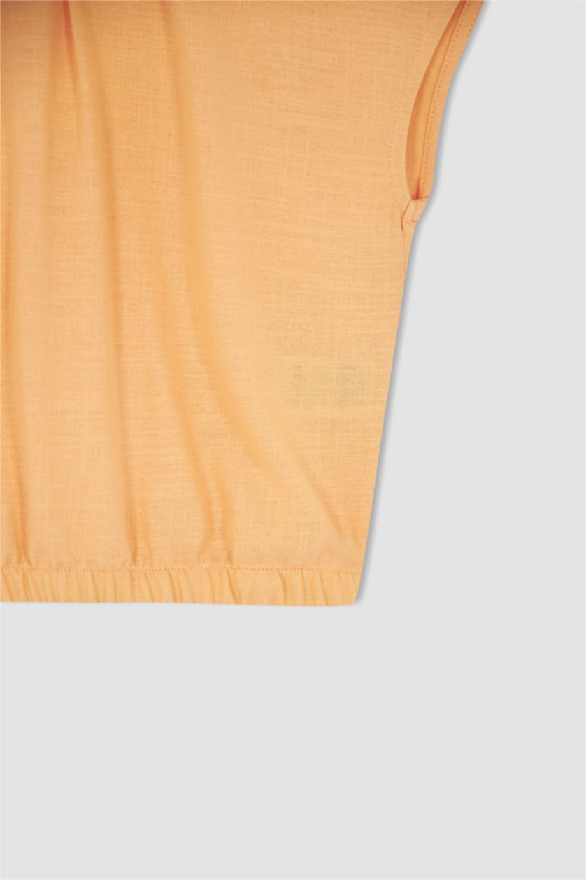 FILLES Orange Chemisier court à manches courtes pour fille