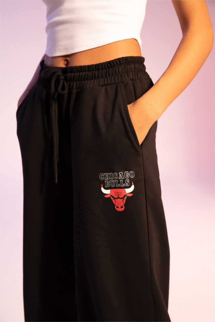 FEMME Noir Pantalon De Survêtement Nba Chicago Bulls À Jambe Large
