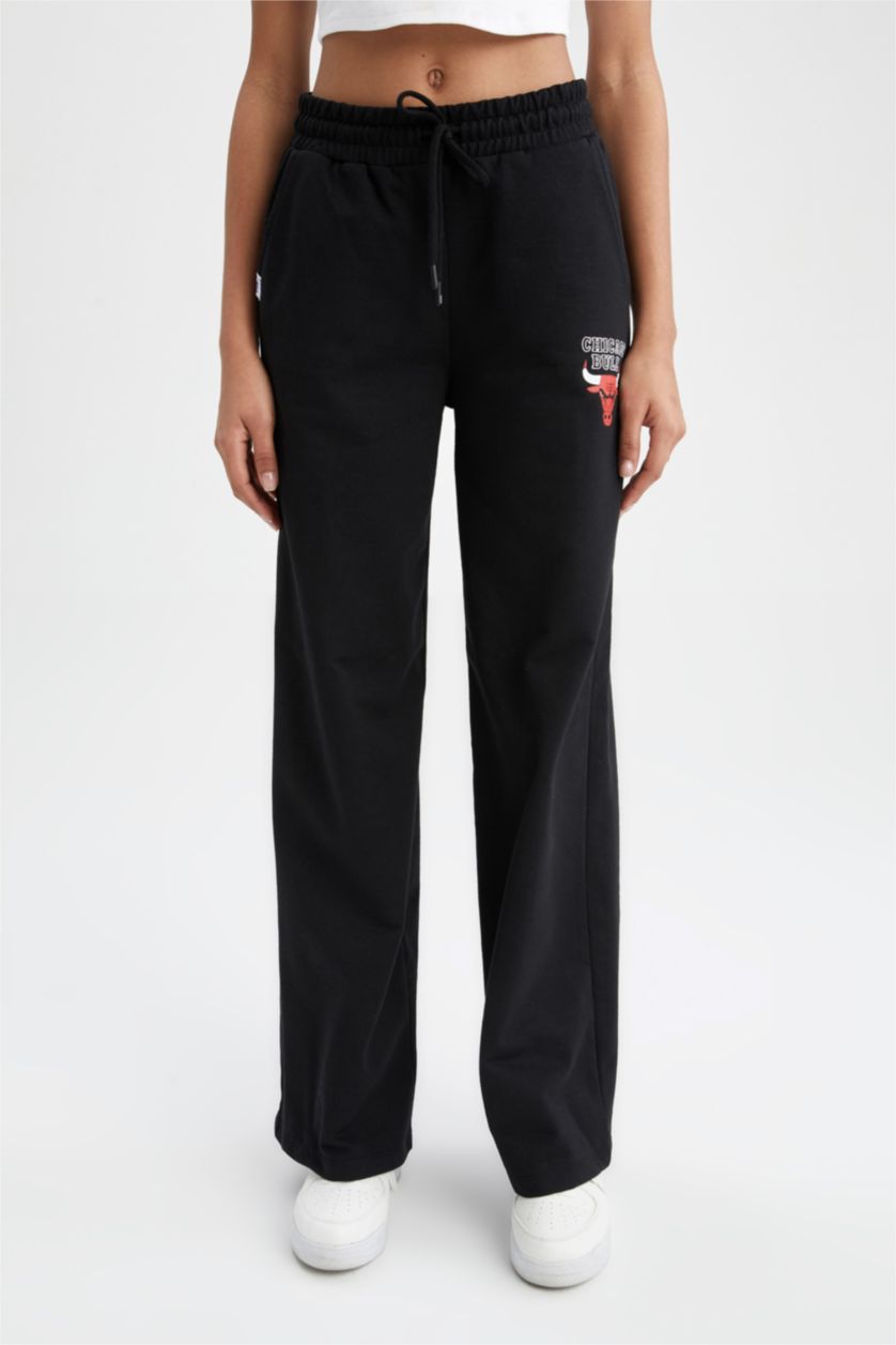 FEMME Noir Pantalon De Survêtement Nba Chicago Bulls À Jambe Large