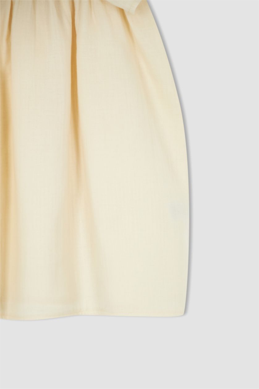 GIRLS & TEENS Ecru Girl Relax Fit Sleeveless Frill Detail Dress