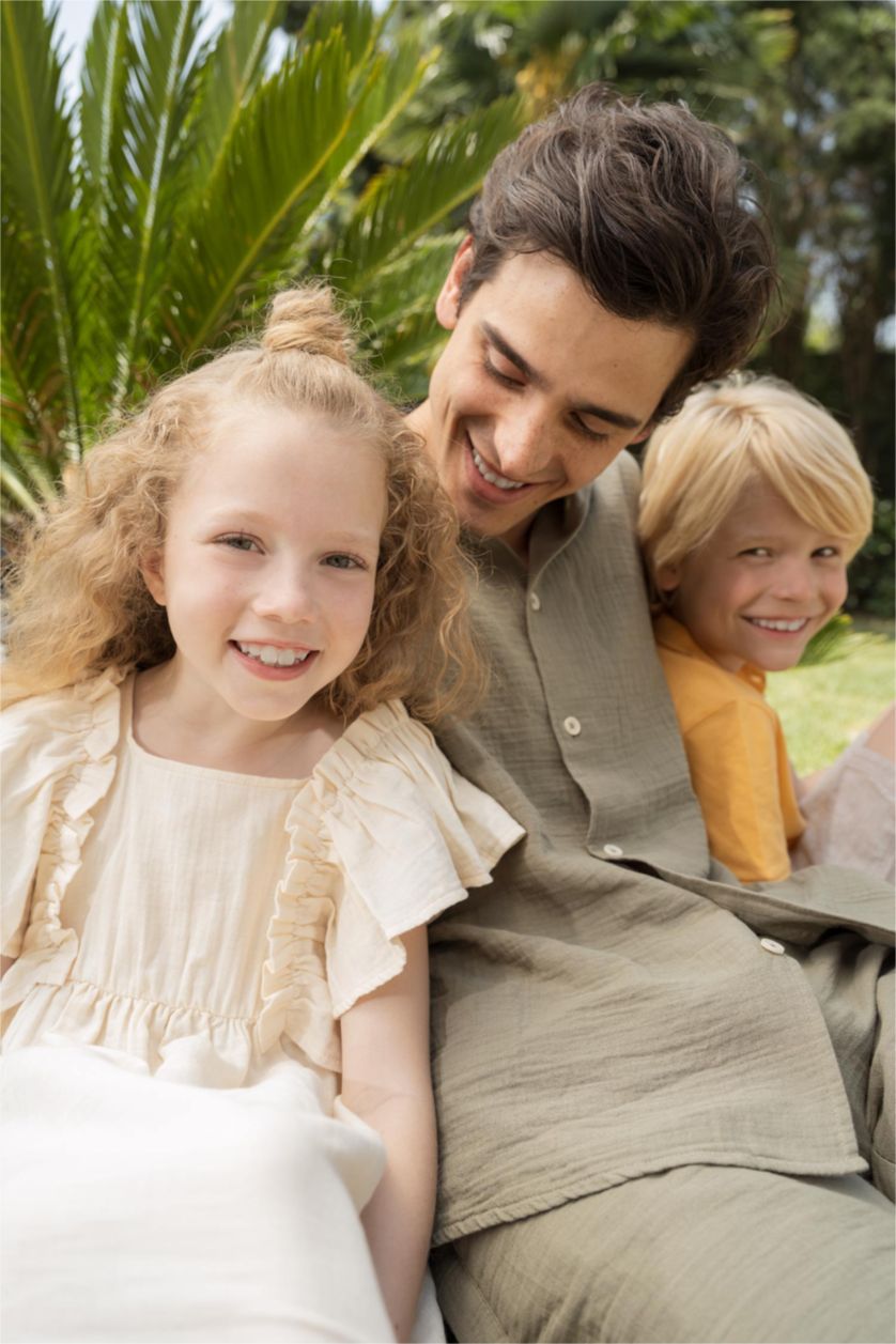 GIRLS & TEENS Ecru Girl Relax Fit Sleeveless Frill Detail Dress