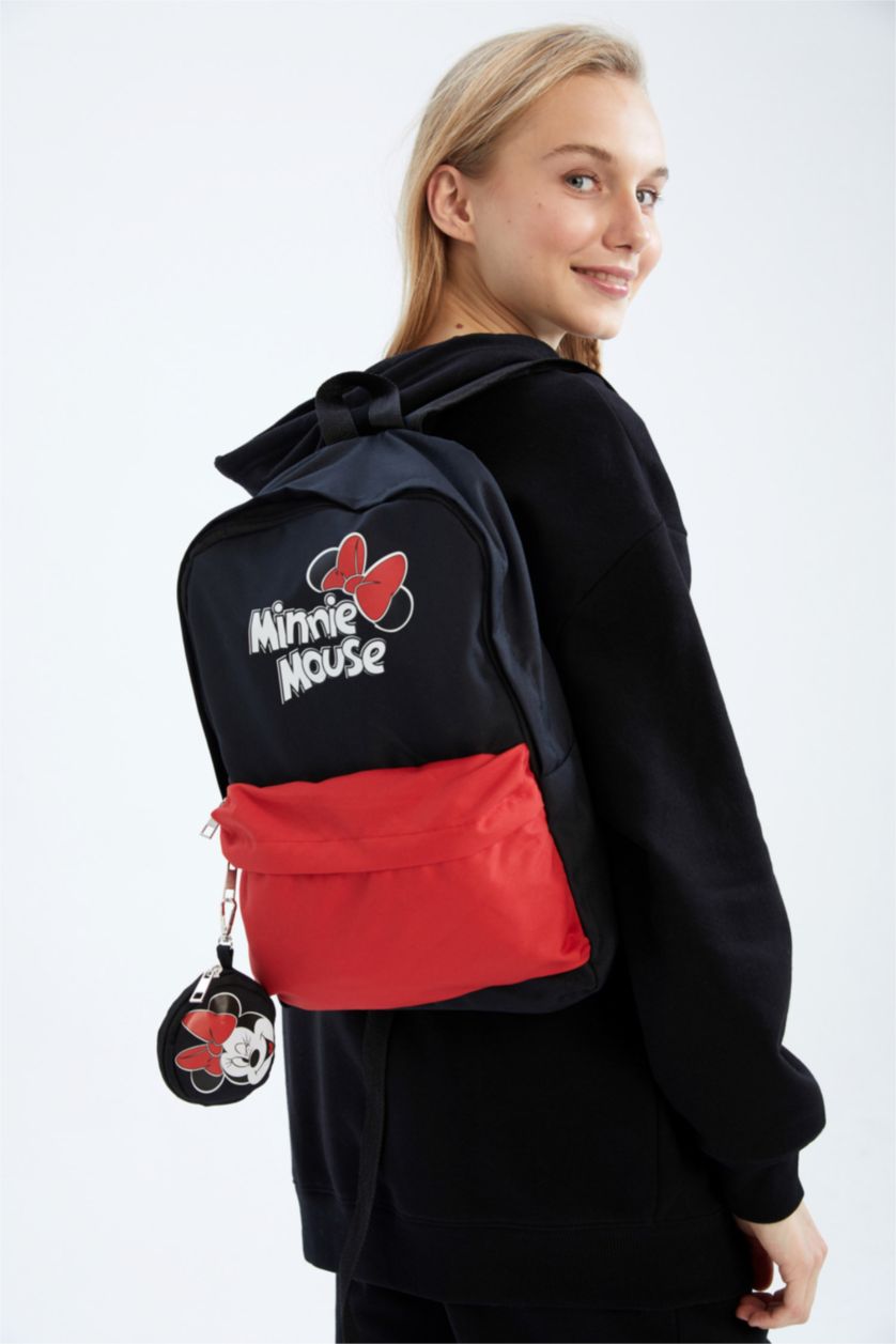 FEMME Rouge Grand sac à dos sous licence Disney Mickey et Minnie pour femme