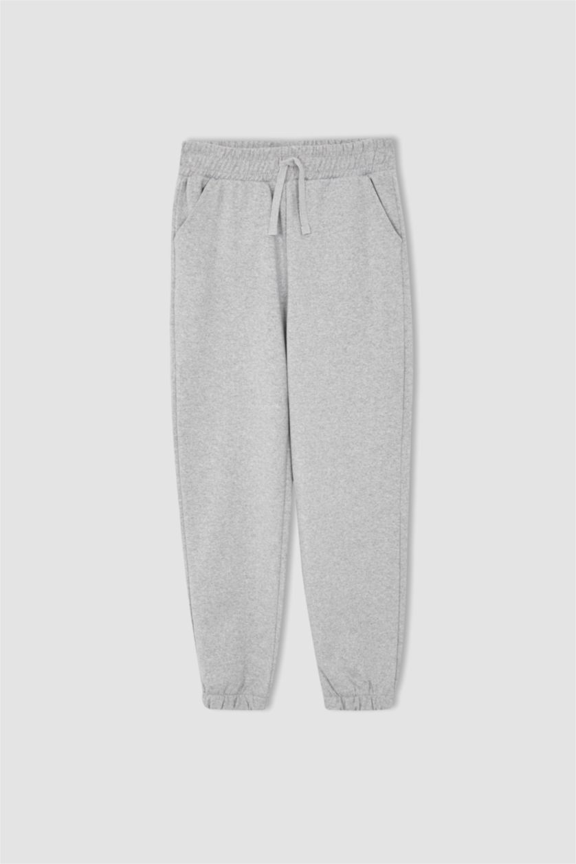 Girls & Teens Light Grey Girl Standard Fit Tie Waist Joggers