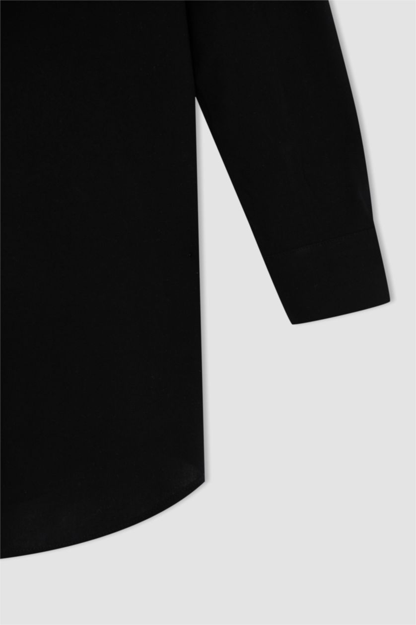 Kadın Siyah Regular Fıt Uzun Kollu Tunik