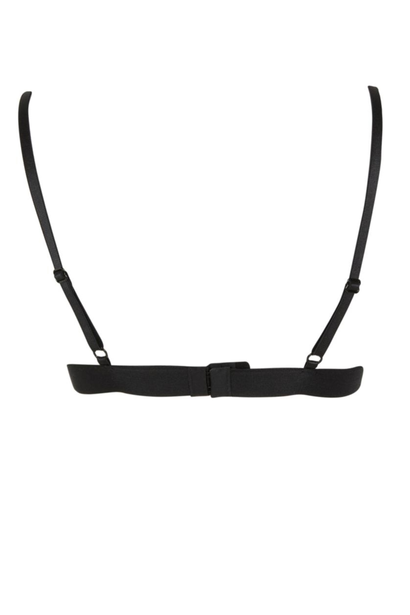 FEMME Noir Soutien-gorge sans coussinet orné de pierres et de dentelles Fall In Love