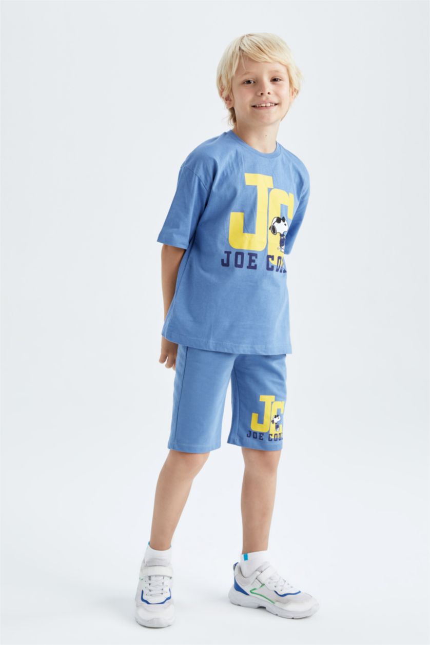 أولاد أزرق غامق شورت برمودا بوي بقصة عادية