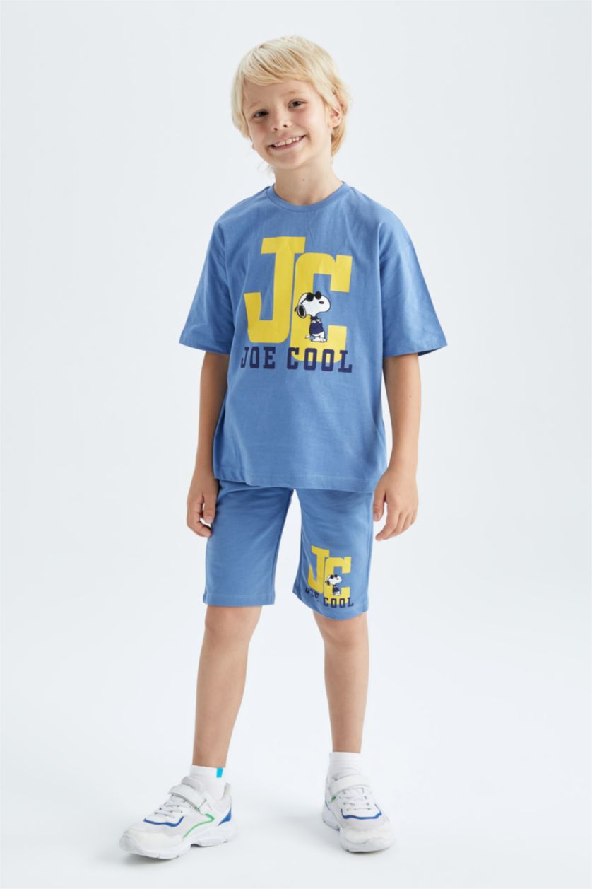 أولاد أزرق غامق شورت برمودا بوي بقصة عادية