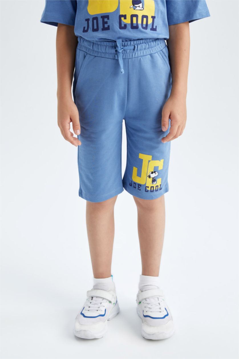 أولاد أزرق غامق شورت برمودا بوي بقصة عادية