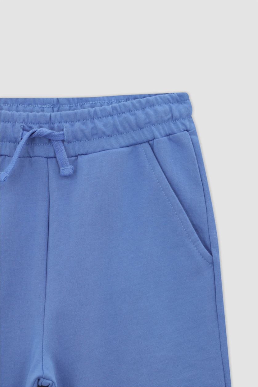 أولاد أزرق غامق شورت برمودا بوي بقصة عادية