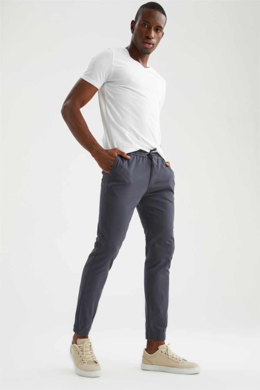 HOMME Anthracite Foncé Pantalon de jogging à taille élastique et à lacets