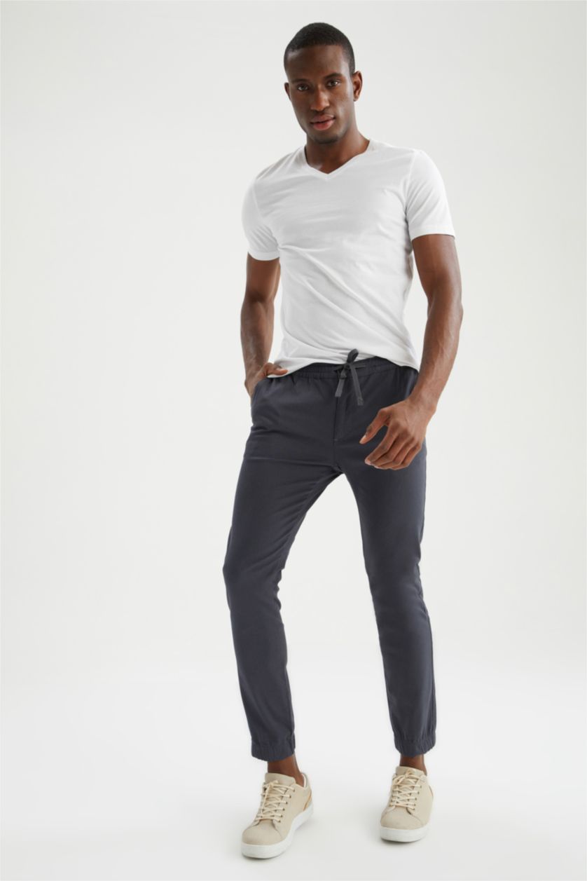 HOMME Anthracite Foncé Pantalon de jogging à taille élastique et à lacets