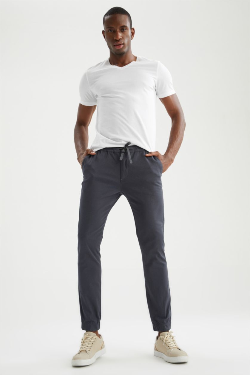 HOMME Anthracite Foncé Pantalon de jogging à taille élastique et à lacets