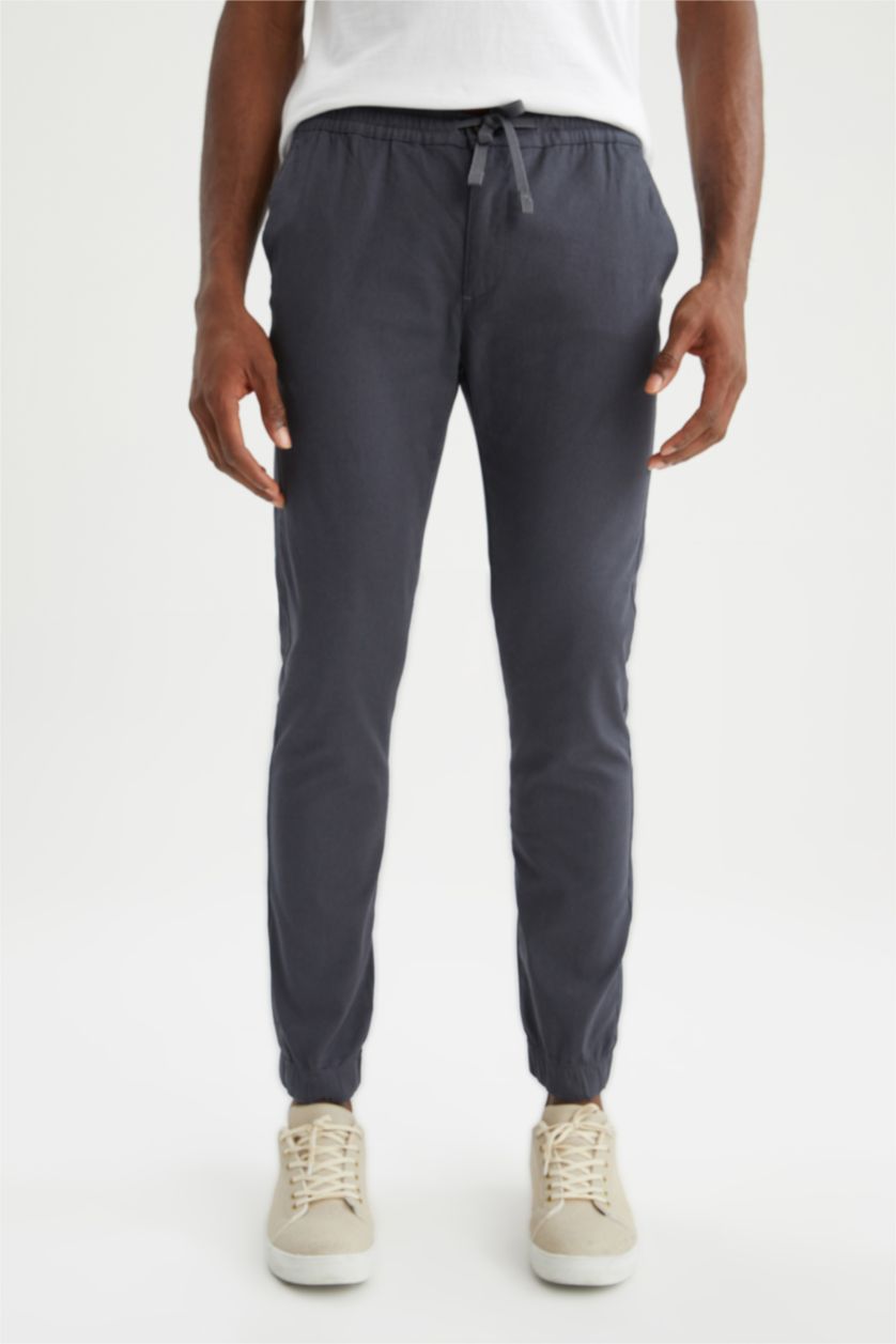 HOMME Anthracite Foncé Pantalon de jogging à taille élastique et à lacets