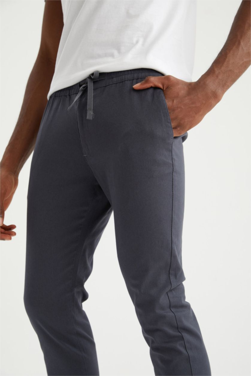 HOMME Anthracite Foncé Pantalon de jogging à taille élastique et à lacets
