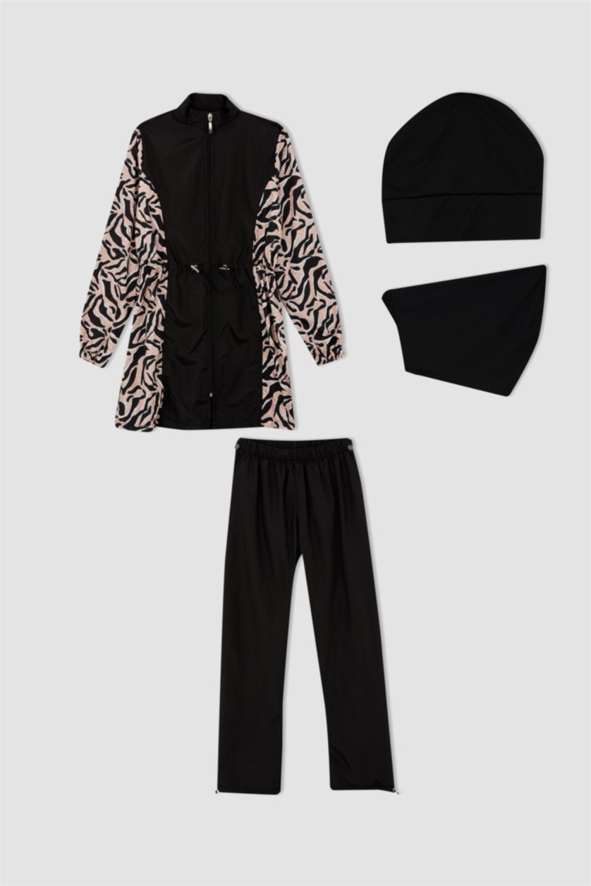 WOMAN Black Regular Fit 4 piece Burkini