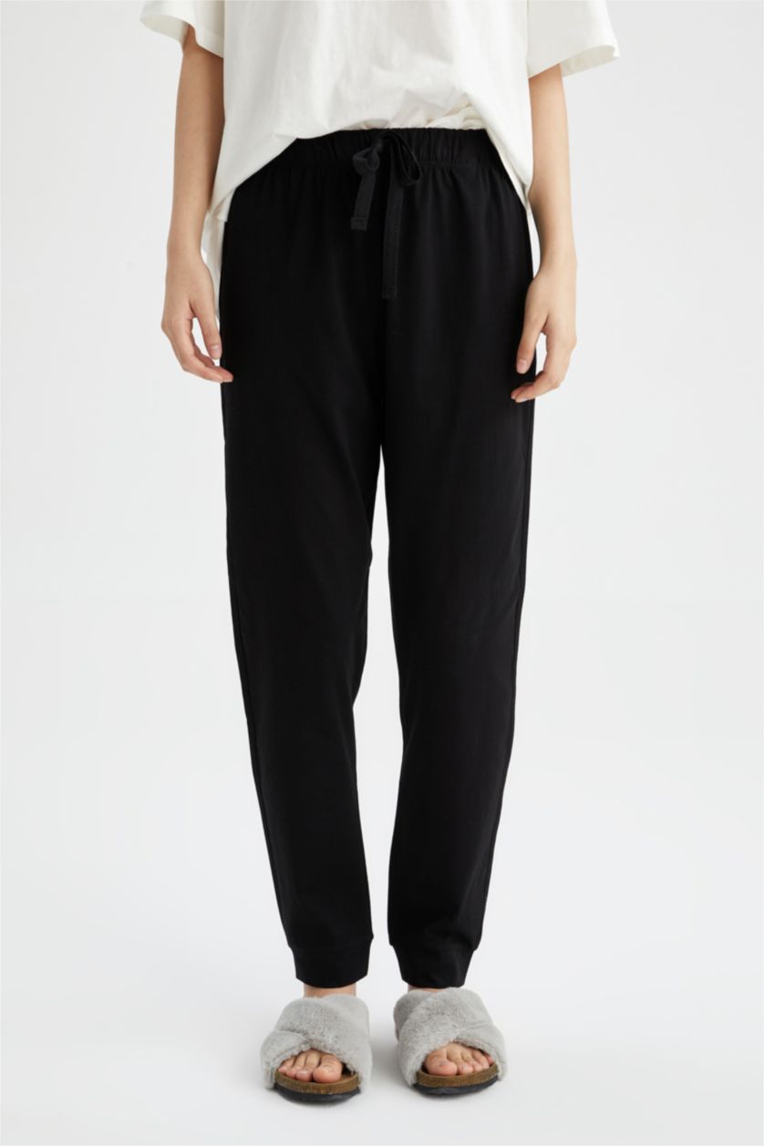 نساء أسود سروال قطن قصة مريحة