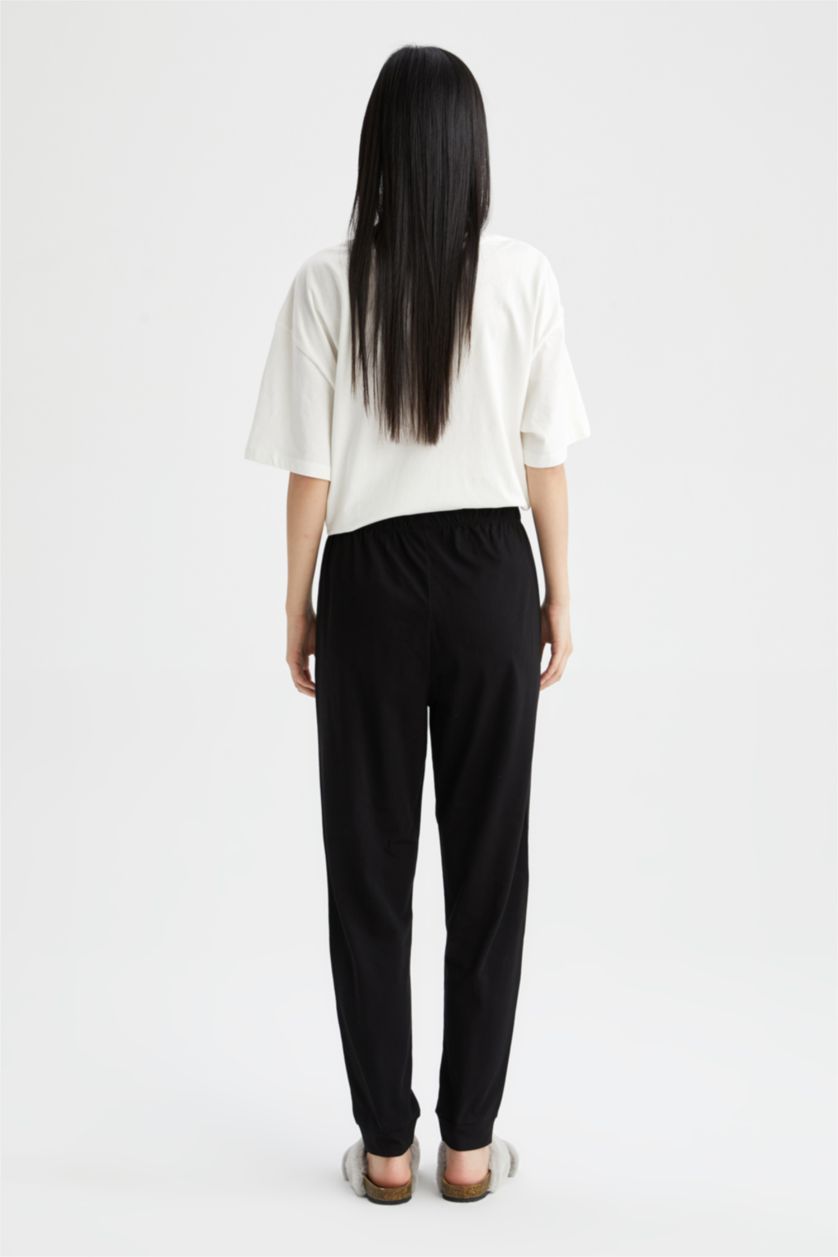 نساء أسود سروال قطن قصة مريحة