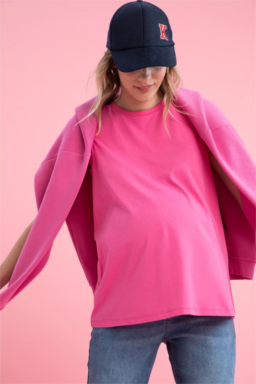 FEMME Rose T-shirt de maternité à manches courtes et à volants coupe standard