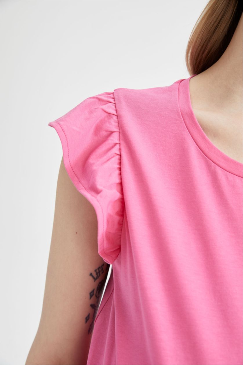 FEMME Rose T-shirt de maternité à manches courtes et à volants coupe standard