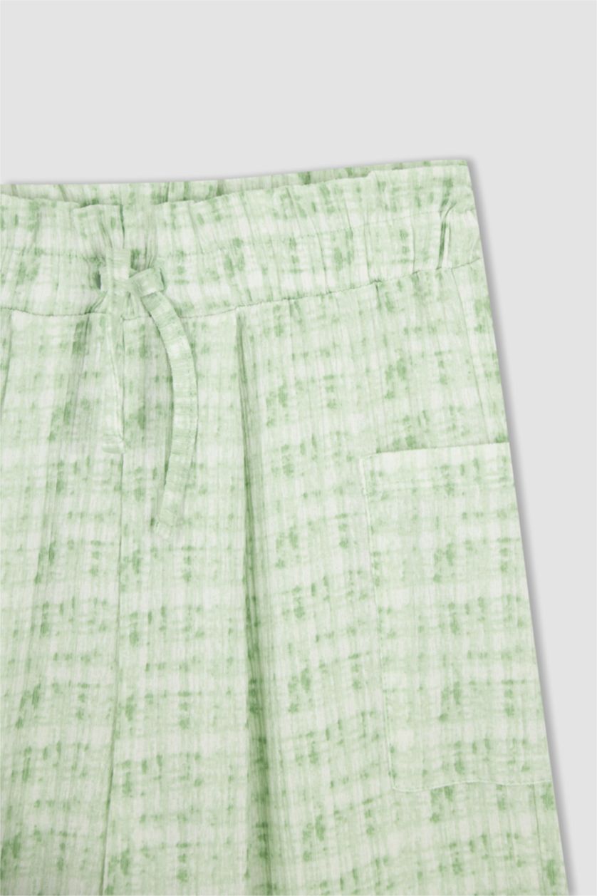 Kız Çocuk - Genç Kız Ekru Kız Çocuk Culotte Fit Kapri Eşofman Altı