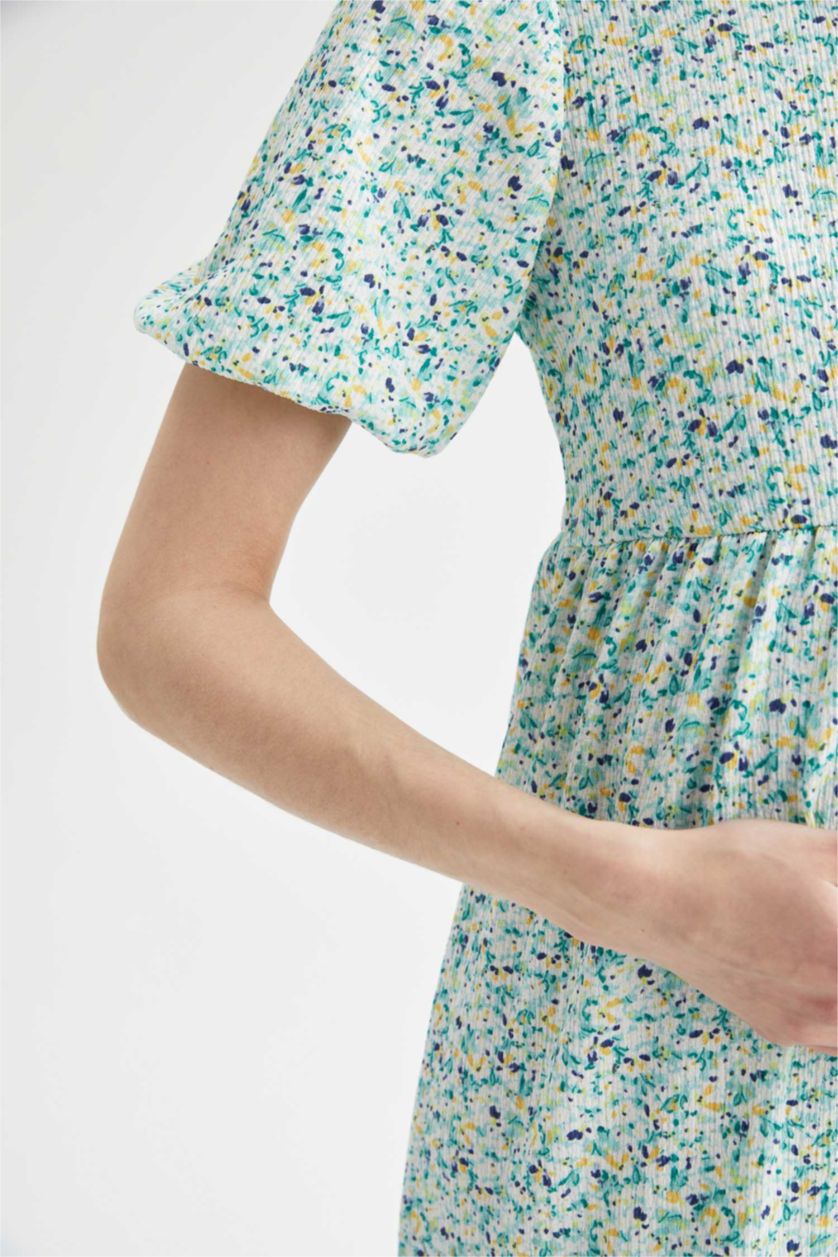 Kadın Açık Mavi Midi Hamile Elbise