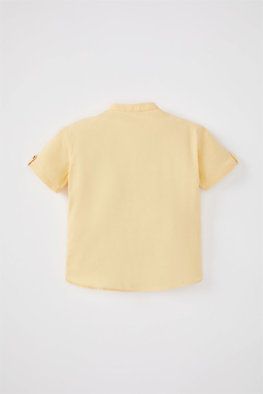 BÉBÉ GARÇON Jaune Clair Chemise en mousseline à manches courtes et col large pour bébé garçon