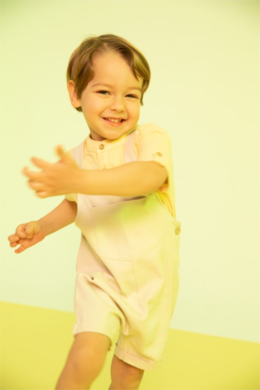 BÉBÉ GARÇON Jaune Clair Chemise en mousseline à manches courtes et col large pour bébé garçon