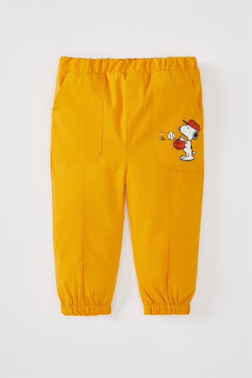 BABY BOY Ecru Baby Boy Snoopy Long Sleeved T-Shirt Pants 2-Pack Set