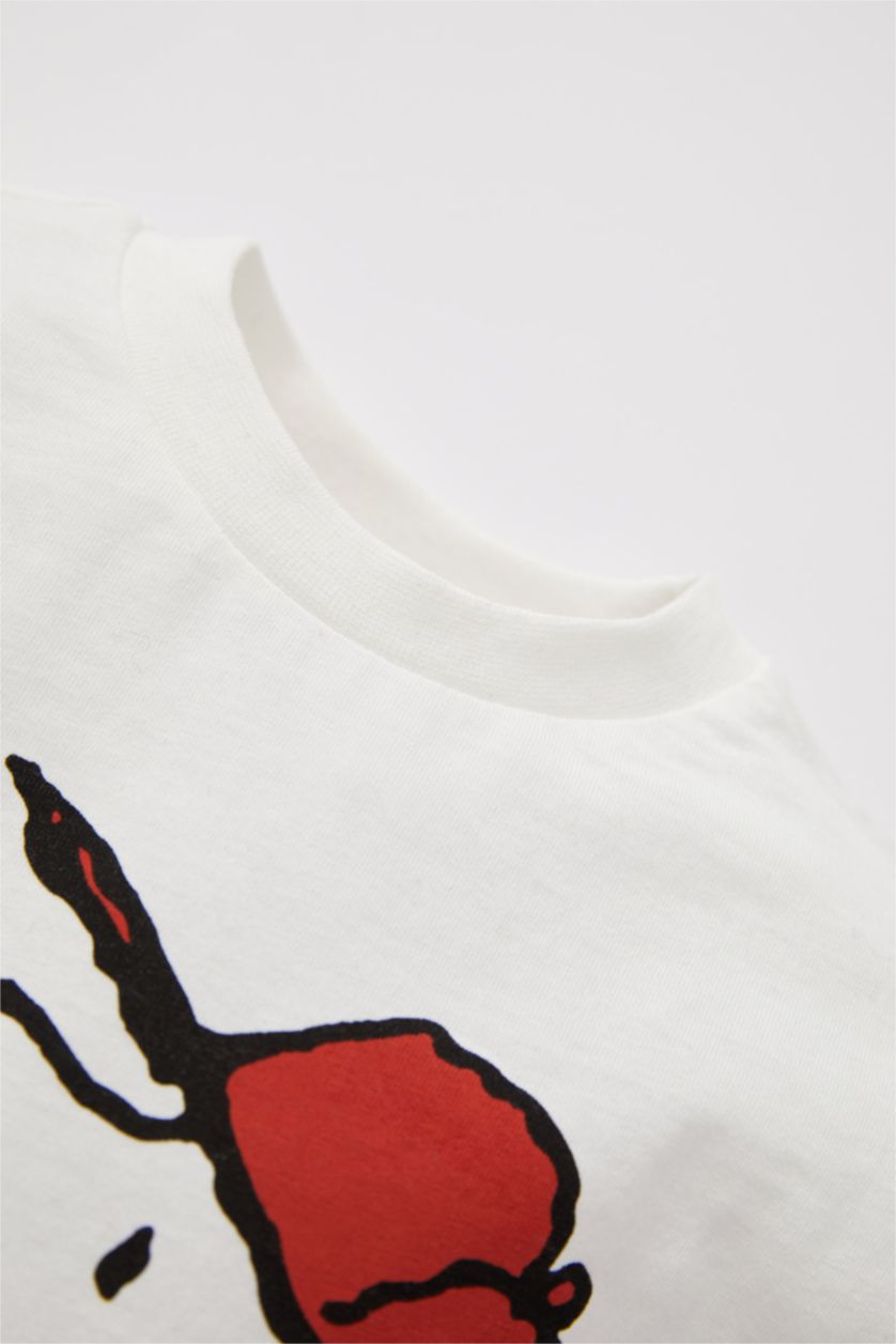 BABY BOY Ecru Baby Boy Snoopy Long Sleeved T-Shirt Pants 2-Pack Set