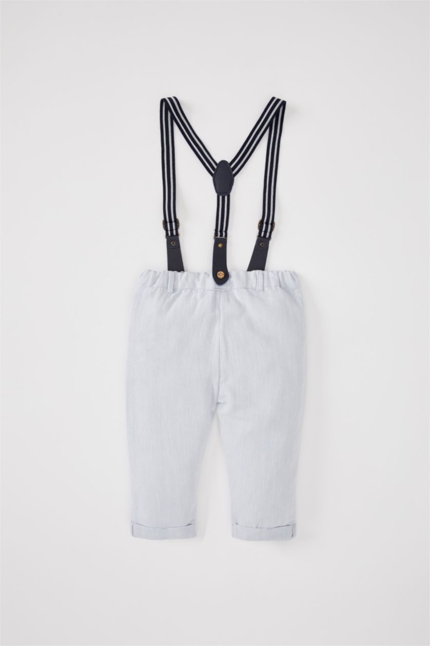 BABY BOY Light Blue Baby Boy Regular Fit Trousers With Suspenders