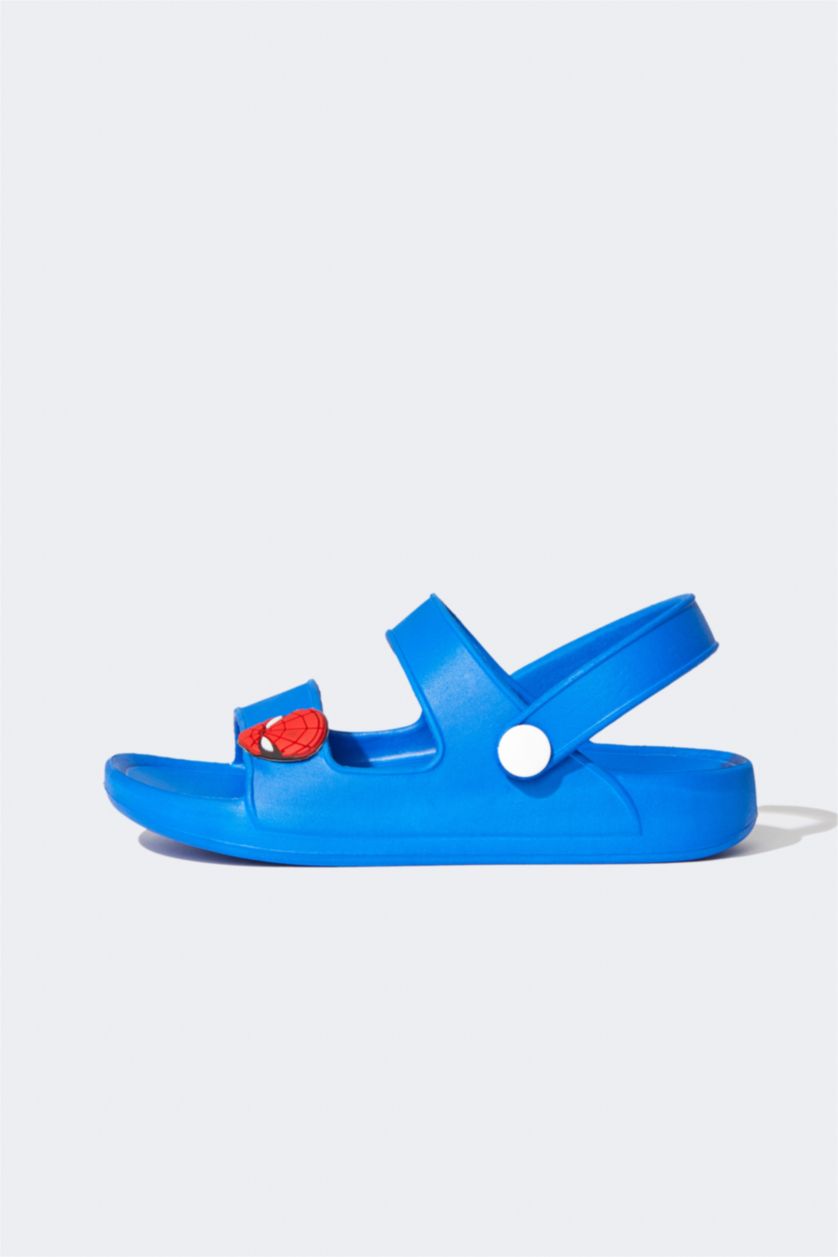 GARÇONS Marin Sandales à talons plats à lacets sous licence Spiderman pour garçons